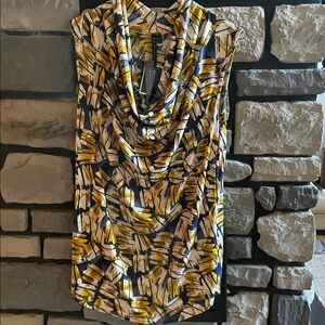 Love Yellow and Blue Abstract Top